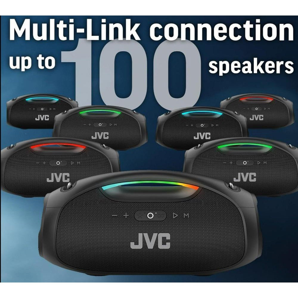 JVC - Illuminated Portable Boom Box with 120W Power - JVCSHOP USA